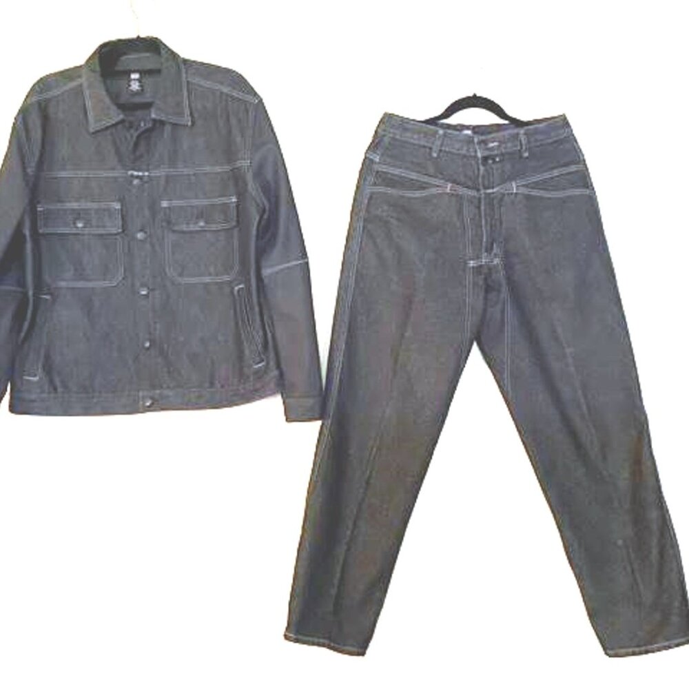 (2) Piece Vintage Marithe Francois Girbaud Denim Jacket (M) & Jeans (31 x 30)